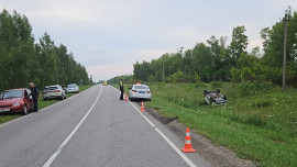В Лебедянском районе перевернулся автомобиль. Погибла женщина, двое детей пострадали 