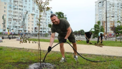 45 декоративных кленов и яблонь высадили на Липецком городище