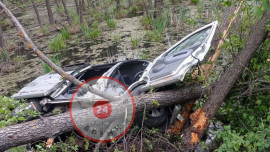 Автомобиль вылетел в лес в Ссёлках: мужчина за рулём потерял сознание