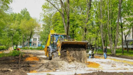 Благоустройство сквера возле Есенинки продолжается