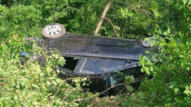 В Липецкой области иномарка съехала в кювет