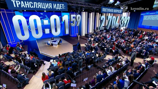 4,5 часа длилась прямая линия с Президентом России Владимиром Путиным