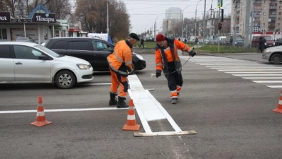 На Лебедянском выезде завершается нанесение разметки