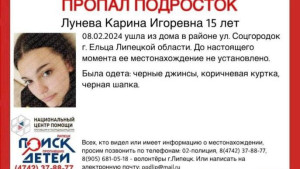 В Ельце второй день ищут 15-летнюю девушку