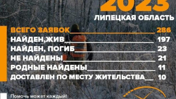 Почти 200 пропавших людей нашли волонтеры в Липецкой области в 2023 году