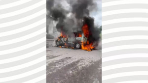 Огонь уничтожил иномарку в Лебедяни