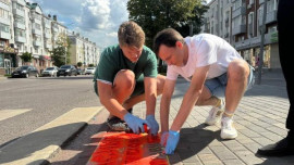 Программа «Все по правилам»: предупреждающие надписи на тротурах от молодежного правительства Липецка