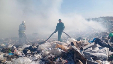 В Хлевном загорелся мусор на полигоне