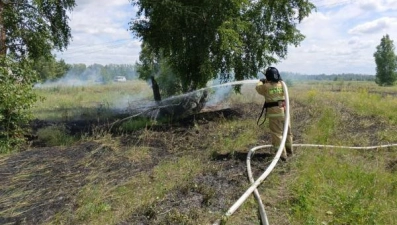 В Липецкой области произошел пожар из-за падения ЛЭП