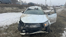 В Липецкой области пострадал водитель перевернувшейся «Лады»