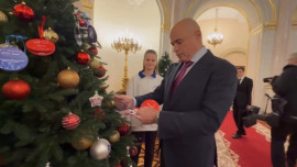 Игорь Артамонов снял три шарика-открытки с «Ёлки желаний» в Кремле