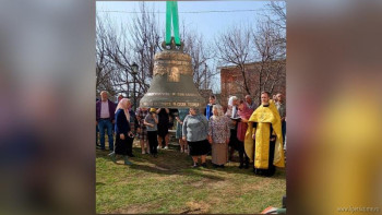 В селе Талица Липецкой области на звоннице установили колокол-благовестник