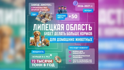 Завод в Елецком округе будет выпускать в 6 раз больше кормов для домашних животных