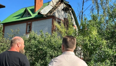 Мэр Липецка Роман Ченцов побывал на месте падения обломков БПЛА 