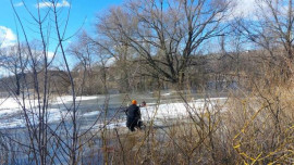 Липецкие спасатели достали из ледяной воды пенсионерку и очевидца