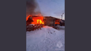 Крупный пожар разгорелся в Добровском округе