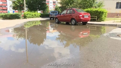 На улице Хорошавина местным жителям мешает большая лужа