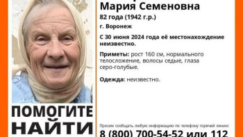 Пропавшая 82-летняя женщина из Воронежа может находиться в Липецкой области 