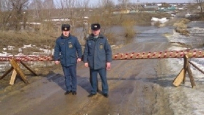 Затоплена переправа в Елецком районе