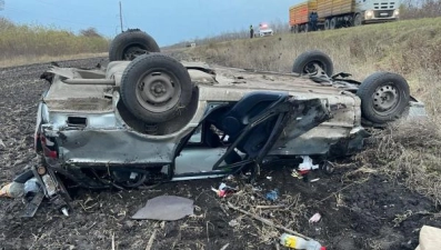 В Липецкой области в перевернувшейся иномарке пострадали водитель и пассажир