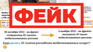 Фейк: За период с 28 октября до четвертого ноября, из 82 тысяч мобилизованных в зоне боевых действий осталось только 49 тысяч