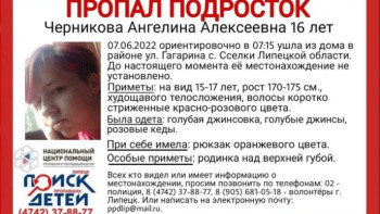 В Сселках пропала 16-летняя девушка с родинкой на верхней губе