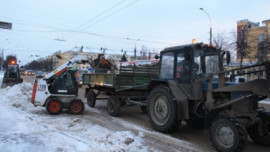 Липецк расчищают от снега