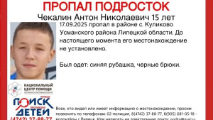 15-летнего Антона Чекалина ищут в Липецкой области