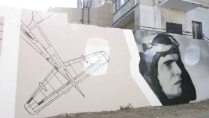 Изображение авиатора Михаила Водопьянова на одноимённой улице в Липецке